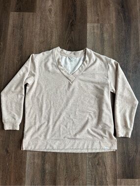 Orvis Women’s V-Neck Sweater in Light Beige